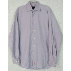 Mens David Donahue Long Sleeve Button Front Dress Shirt Multicolor Size 16 34/35